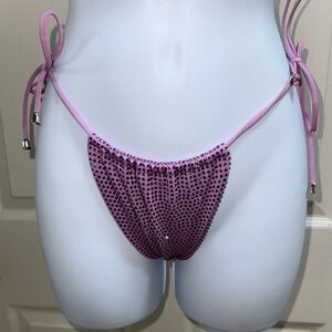 Lavender Crystal Side Tie Bikini Bottom Size M Festival Rave Swim